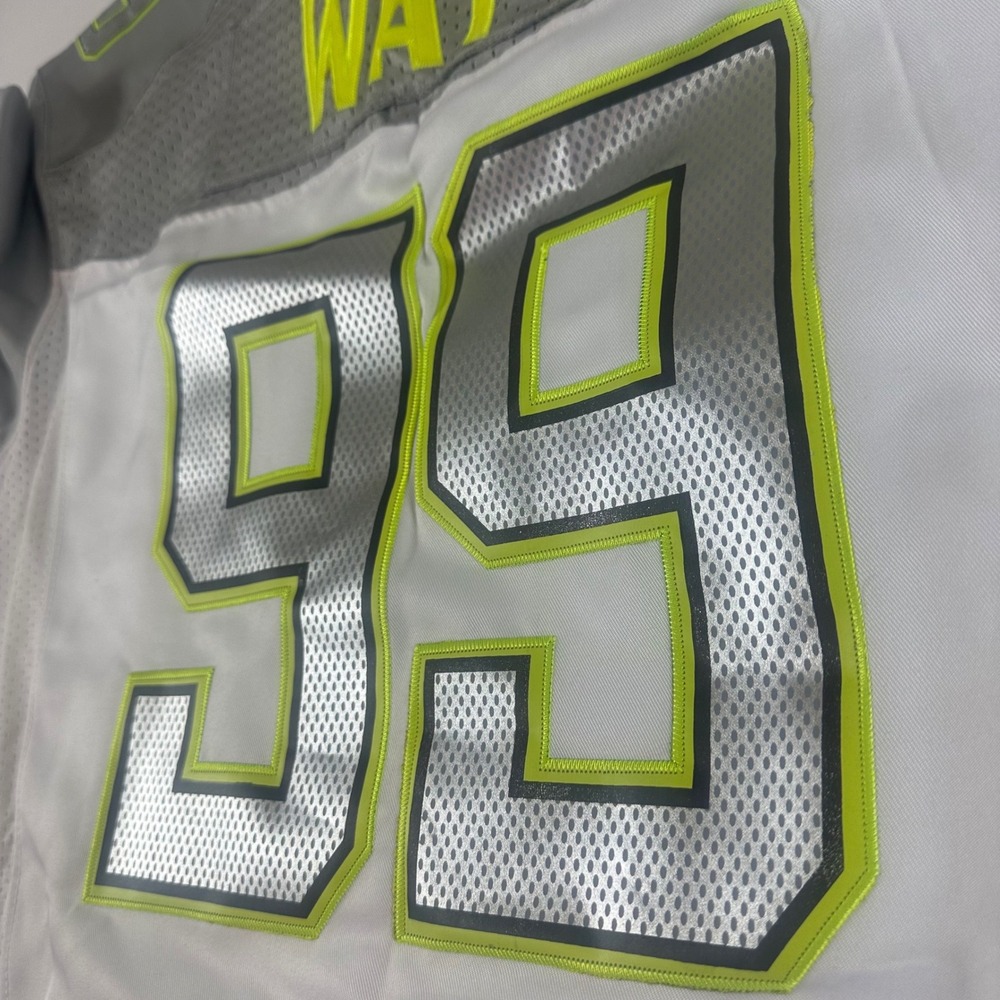NWT Nike NFL 2XL Pro Bowl 99 Watt Jersey Men White Gray Neon Green - Picture 9 of 9